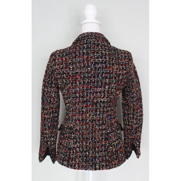 AMANDA UPRICHARD Aldridge Blazer Jacket Tweed Rainbow Metallic Size S Small XS - Picture 9 of 14